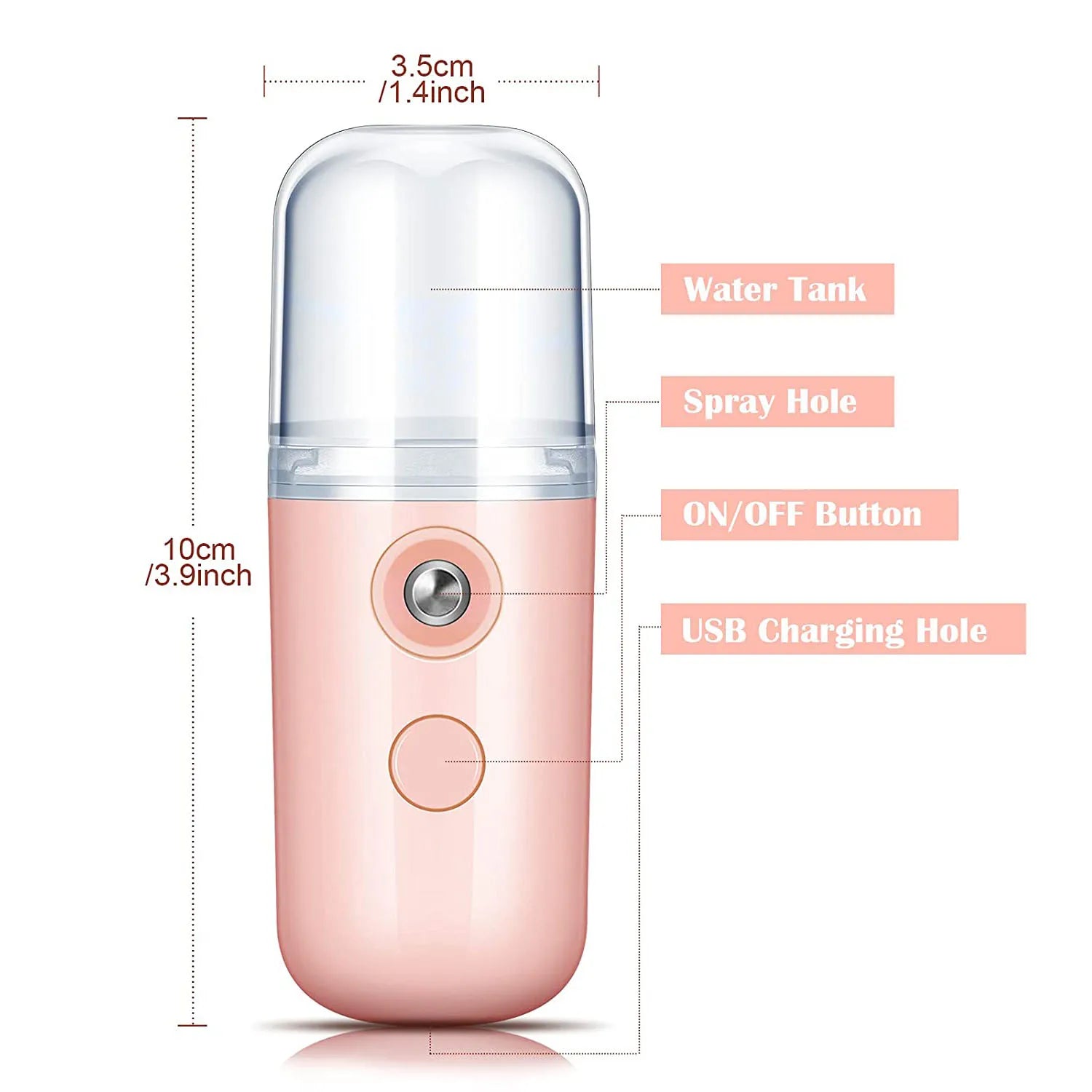 HydraMist™ 30ml – Portable Nano Facial Steamer &amp; Hydrating Mist Sprayer