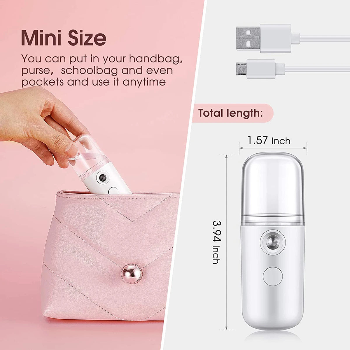 HydraMist™ 30ml – Portable Nano Facial Steamer &amp; Hydrating Mist Sprayer