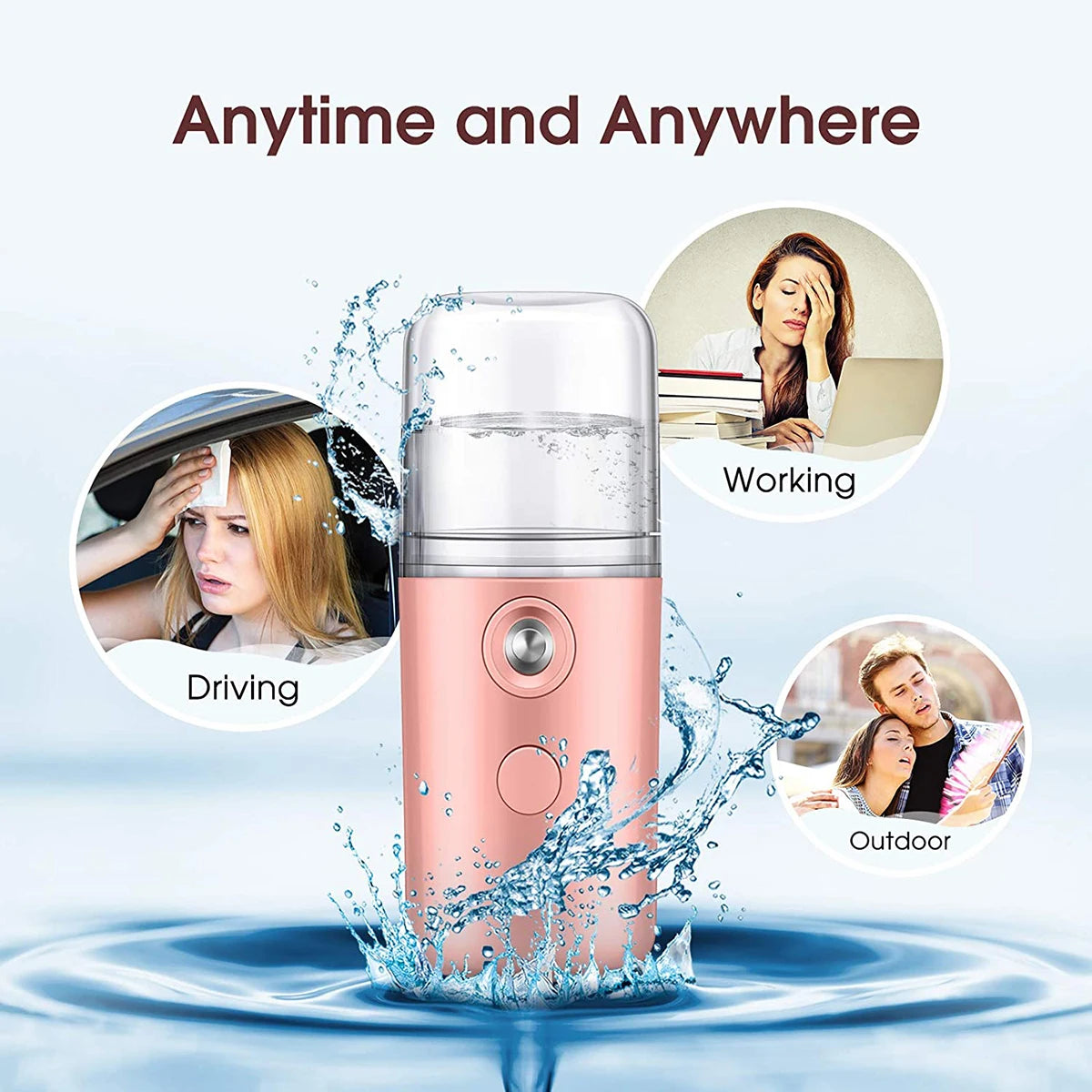 HydraMist™ 30ml – Portable Nano Facial Steamer &amp; Hydrating Mist Sprayer